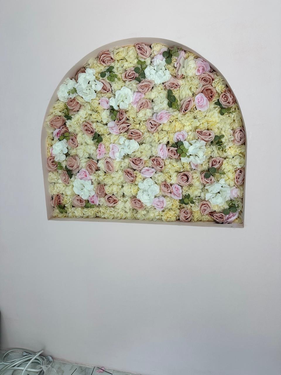 Jardin Vertical Artificial 60x40cm rosas floral Pastel