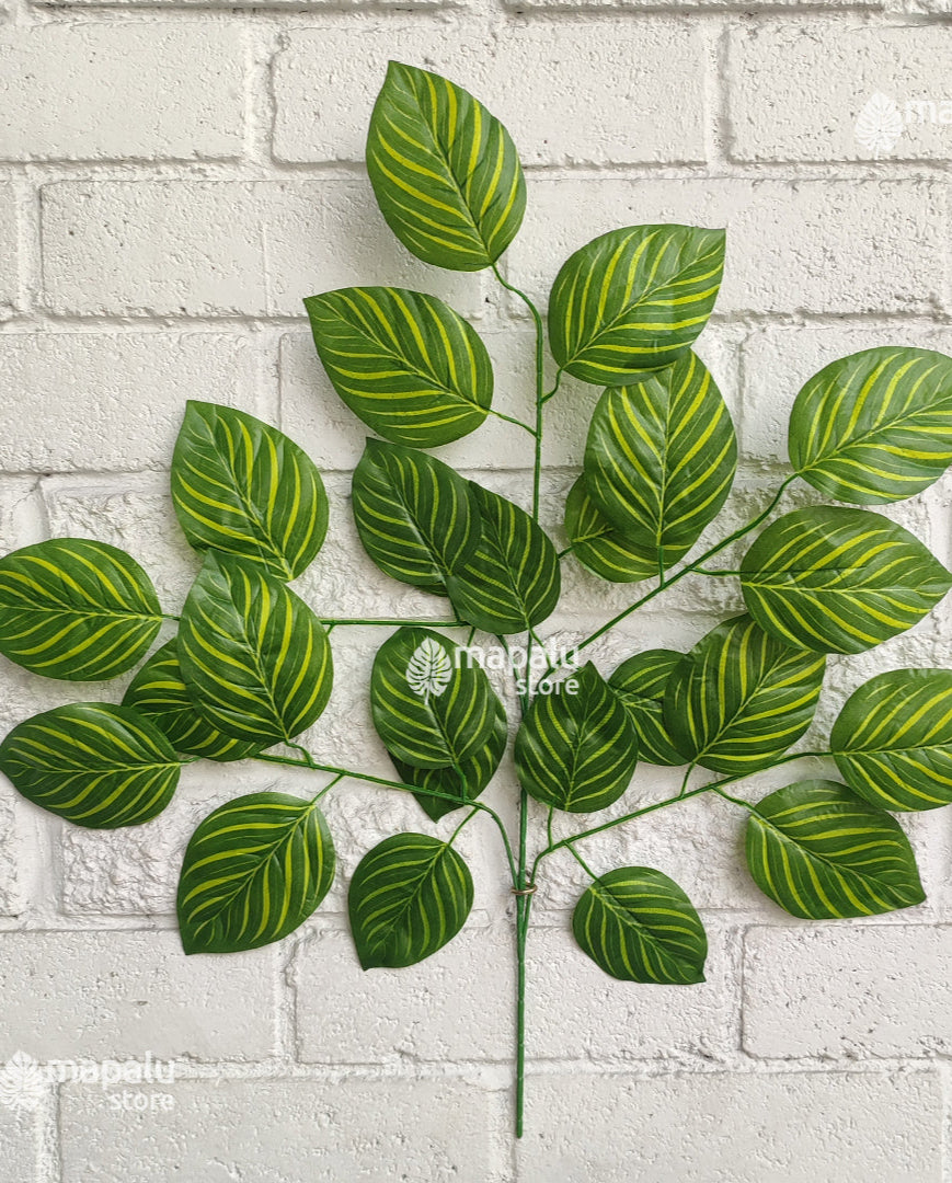 Rama Artificial Hojas de Makoyana Rayadas 65cm