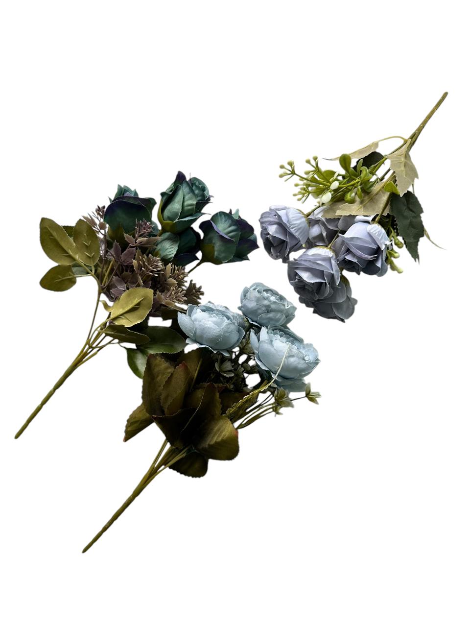 Ramo de Rosa Artificial Azules